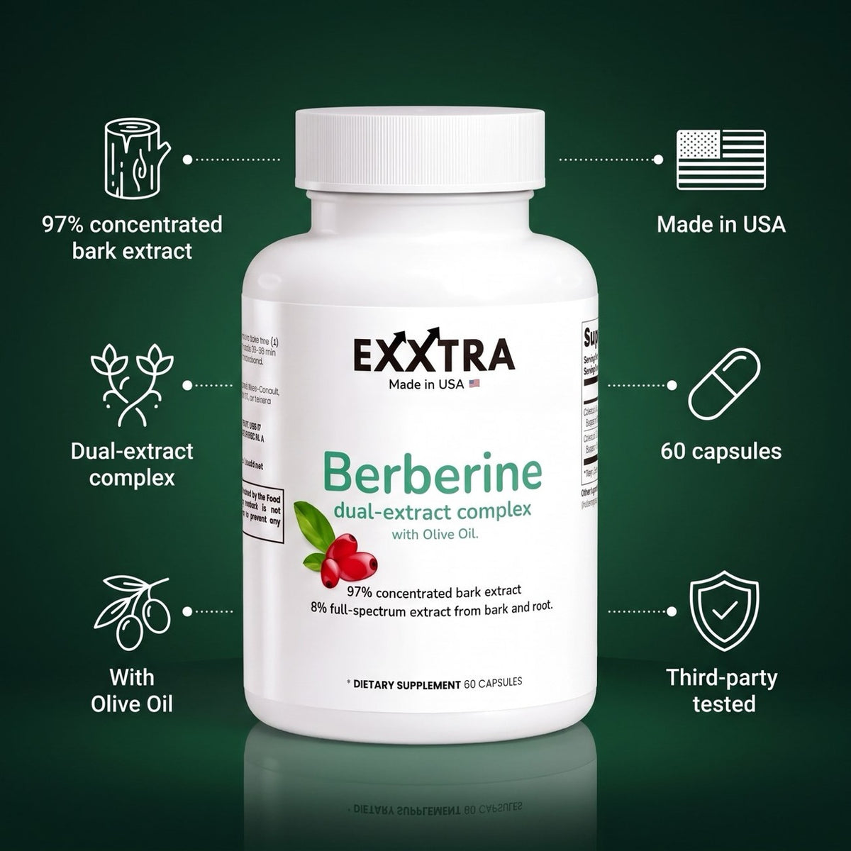 Berberine (97% HCI) (dual-extract complex)