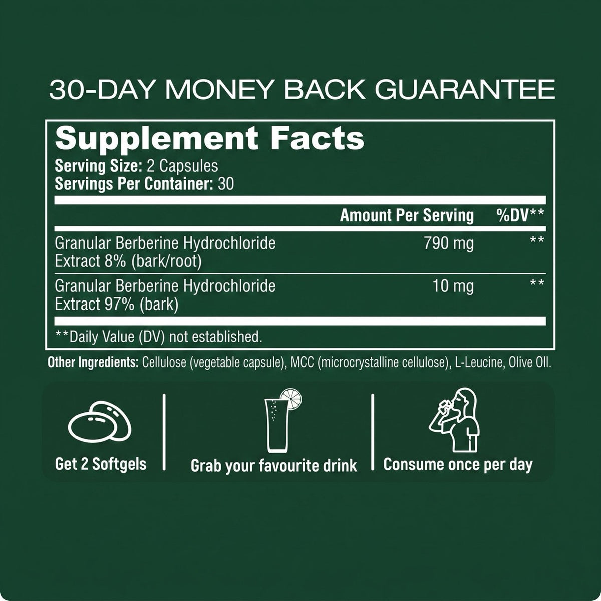 Berberine (97% HCI) (dual-extract complex)